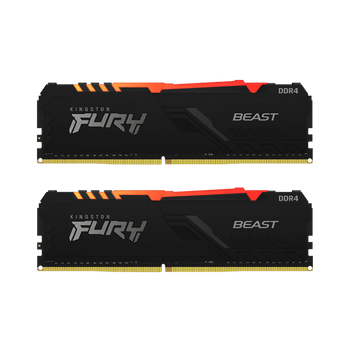 16GB (8GBx2) Kingston Fury Beast RGB DDR4 2666 MHz, CL16-18-18 (RGB)