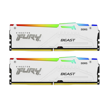 32GB (16GBx2) Kingston Fury Beast RGB White DDR5 6000 MHz, СL30-36-36