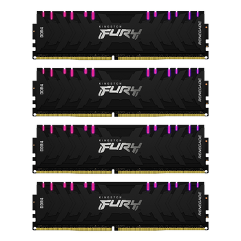 128GB (32GBx4) Kingston Fury Renegade RGB DDR4 3600 MHz, CL18-22-22 128GB (32GBx4) Kingston Fury Renegade RGB DDR4 3600 MHz, CL18-22-22