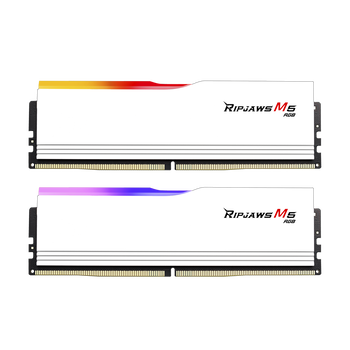64GB (32GBx2) G.Skill Ripjaws M5 RGB White DDR5 6000 MHz, CL30-40-40 64GB (32GBx2) G.Skill Ripjaws M5 RGB White DDR5 6000 MHz, CL30-40-40