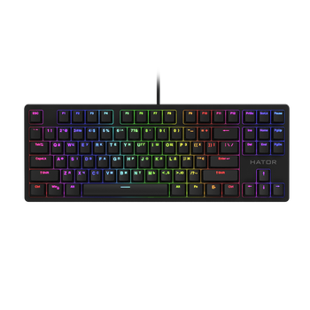 Ігрова клавіатура Hator Rockfall Evo TKL Optical Black, Linear, PBT, Укр