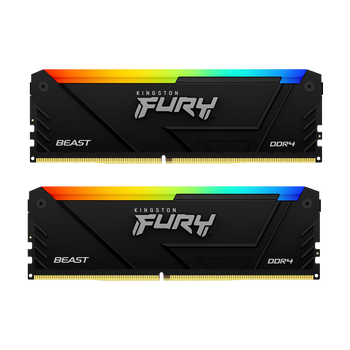 16GB (8GBx2) Kingston Fury Beast RGB DDR4 3200 MHz, CL16-18-18 16GB (8GBx2) Kingston Fury Beast RGB DDR4 3200 MHz, CL16-18-18