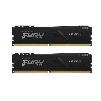 32GB (16GBx2) Kingston Fury Beast Black DDR4 3200 MHz, CL16-18-18