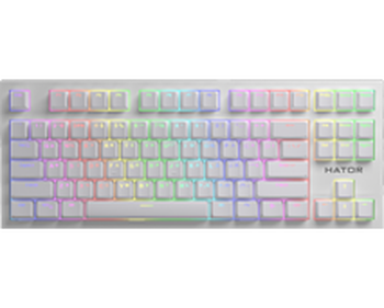 Gaming keyboard Hator Skyfall TKL Pro Wireless White, Linear, PBT, Укр