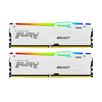 64GB (32GBx2) Kingston Beast RGB EXPO White DDR5 6000 MHz, CL36-38-38 <b>XMP/Expo</b>