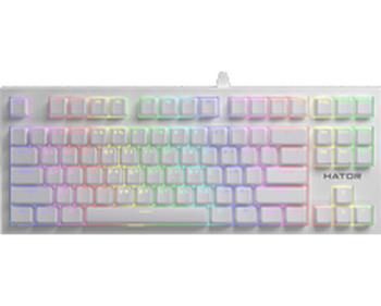 Gaming keyboard Hator Skyfall TKL Pro White, Linear, PBT, Укр