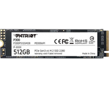512GB / M.2 Patriot P300 Зчитування: 1700MB/s; Запис: 1100MB/s