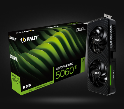 Видеокарта NVIDIA GeForce RTX 5060 Ti, Dual OC Palit, 8GB GDDR7