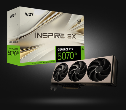 Видеокарта NVIDIA GeForce RTX 5070 Ti Inspire 3X OC MSI, 16GB, 256
