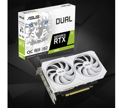 Видеокарта NVIDIA GeForce RTX 3060 Dual OC White Asus, 8GB GDDR6
