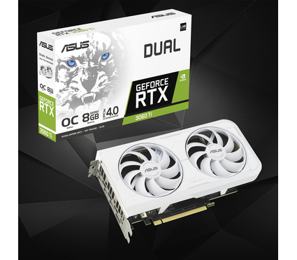 Відеокарта NVIDIA GeForce RTX 3060 Ti, Dual OC White Asus, 8GB