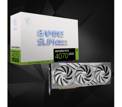 Видеокарта NVIDIA GeForce RTX 4070 Super Gaming X Slim White MSI