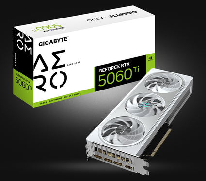 Відеокарта NVIDIA GeForce RTX 5060 Ti, Aero OC Gigabyte, 8GB GDDR7