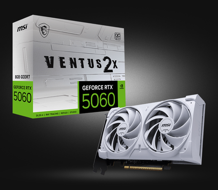 Відеокарта NVIDIA GeForce RTX 5060, Ventus 2X OC White MSI, 8GB